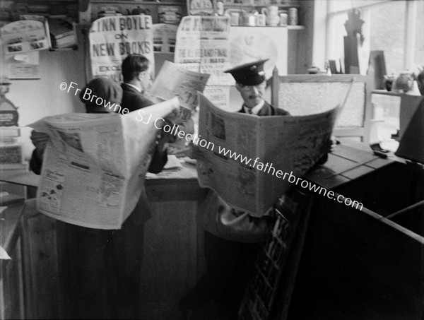 INTERIOR OF GLEEEESON'S POST OFFICE READING IRISH INDEPENDANT